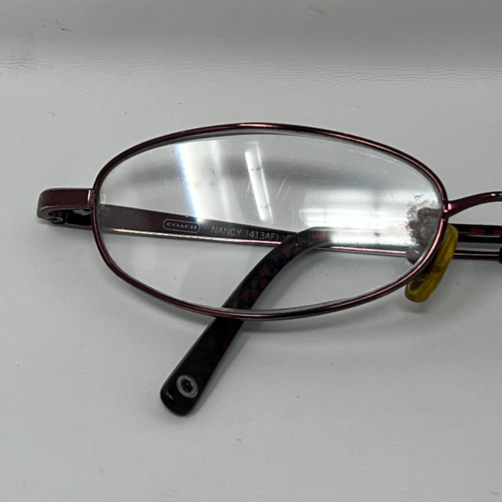 Coach Nancy 413AF Shiny Bordeaux Titanium Floral Eyeglass Frames Only - Picture 9 of 10
